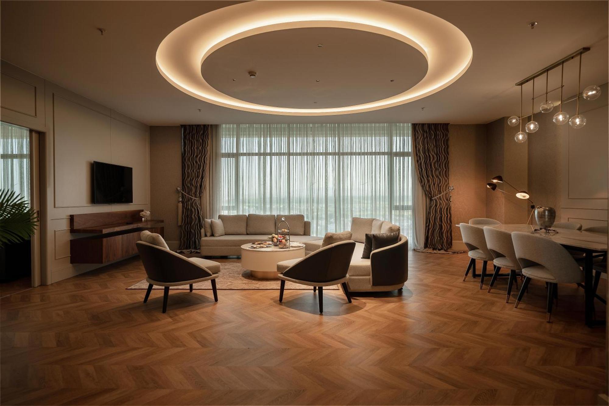 Concorde Tower Hotel & Casino Nicosia Luaran gambar A living room in a luxury apartment